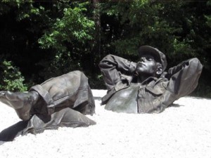 Leawood's "Sleeping Man" sculpture